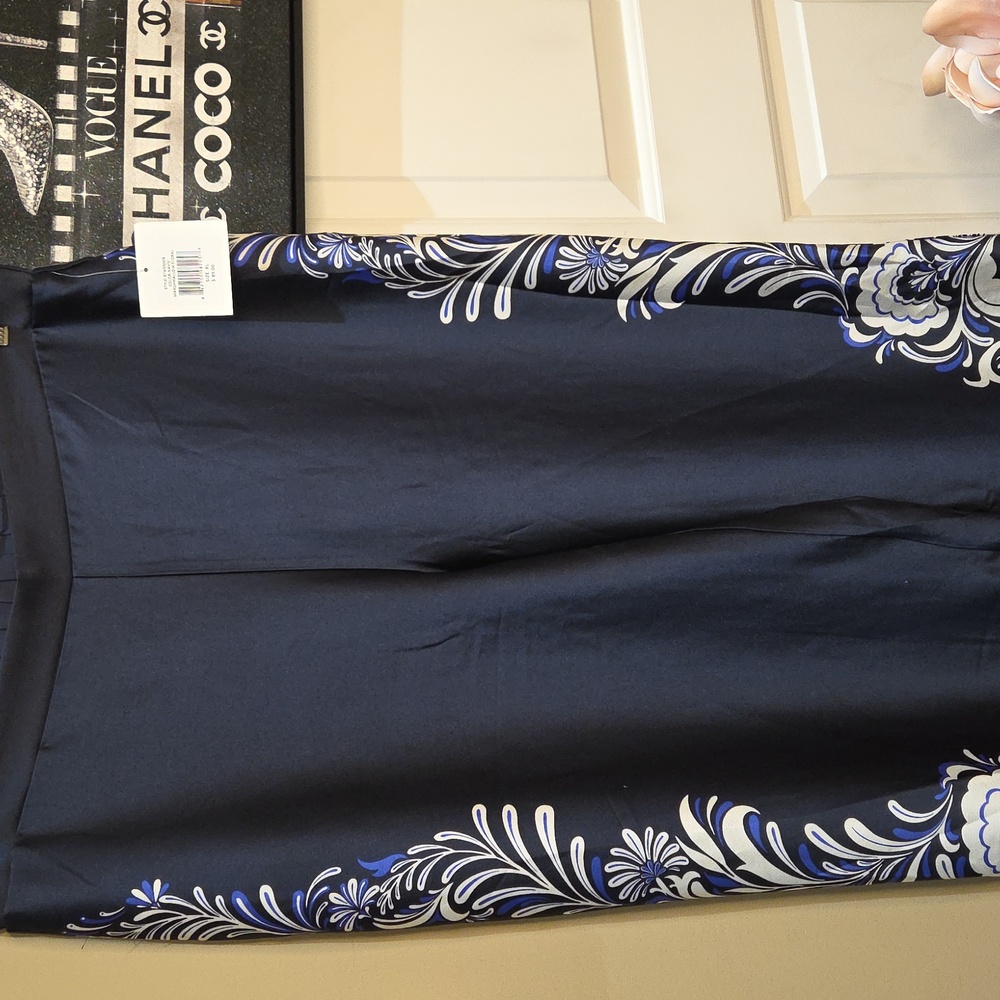 Nwt XL Ellen Tracy Navy and White Wide Leg Pull Up Pants - Picture 14 of 15